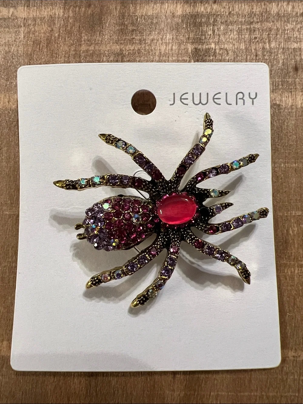 3/$18 Sparkling Purple & Pink Spider Brooch Lot 6053